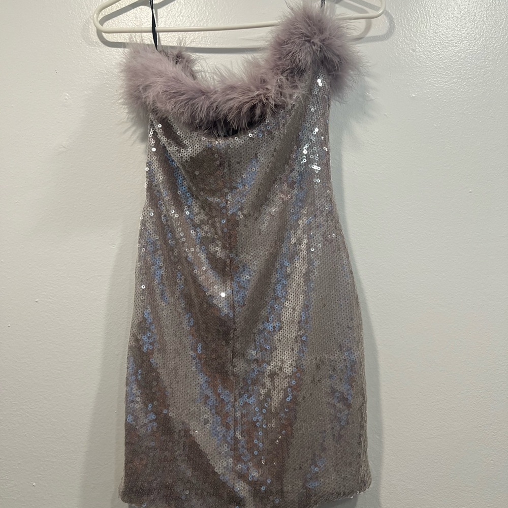 Forever 21 Mauve Dress with Feather Detail